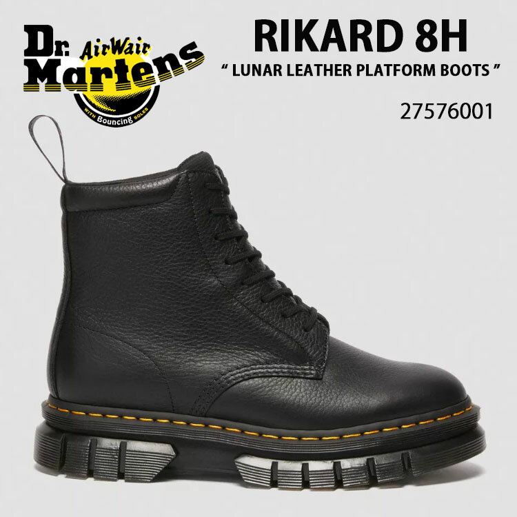 Dr.Martens ドクターマーチン ブーツ Rikard 8H シューズ BLACK LUNAR 27576001 リカルド 8ホール ブーツ ブラック メンズ【中古】未使用品