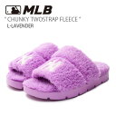 MLB エムエルビー ミュール MLB CHUNKY TWOSTRAP FLEECE L-LAVENDER チャンキー ツーストラップ フリース ボア シューズ...