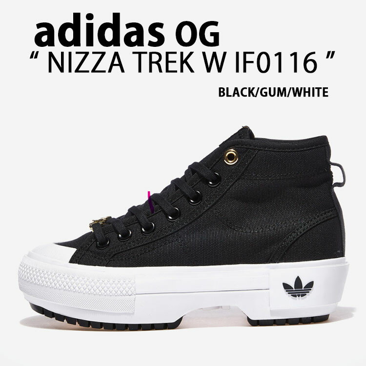 adidas Originals AfB_X fB[X Xj[J[ NIZZA TREK W IF0116  jbc@gbN V[Y BLACK WHITE GUM V[Y vbgtH[ ubN zCg K EBYyÁzgpi