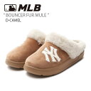 MLB エムエルビー レディース ミュール MLB BOUNCER FUR MULE D-CAMEL バウンサー ファー ミュール サンダル スリッパ ニューヨーク ヤンキース キャメル ブラウン ウィメンズ 女性用 3AMUPSF36-50CAD【中古】未使用品