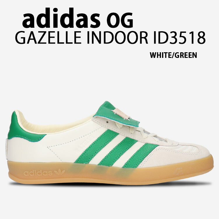 adidas originals AfB_X Xj[J[ FOOT INDUSTRY GAZELLE INDOOR ID3518 K[ ChA WHITE GREEN V[Y U[XEF[h {v zCg O[ K\[ Y fB[XyÁzgpi