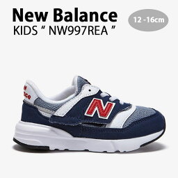 New Balance ニューバランス キッズ スニーカー NewBalance 997 NAVY キッズシューズ ネイビー レッド ベルクロ NW997REA ベビー用 キッズ用 子供用【中古】未使用品