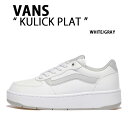 VANS スニーカー 厚底 KULICK PLAT WHITE GRAY V2948 PLATキューリックプラット 厚底シューズ 厚底スニーカー ホワイト グレー メンズ レディース【中古】未使用品