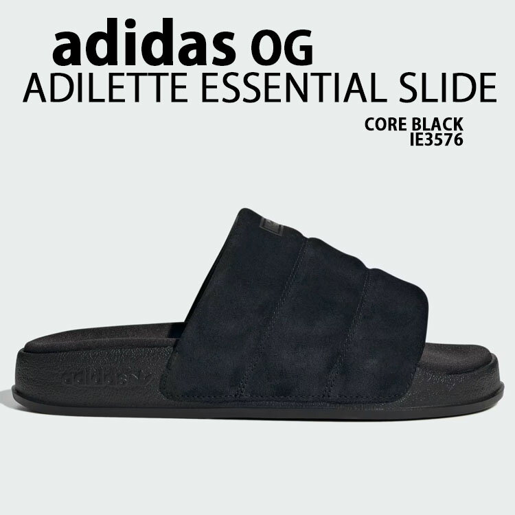 adidas originals AfB_X fB[X T_  ADILETTE ESSENTIAL IF3576 CORE BLACK AfBb^ GbZV T_ V[T_ fB[XyÁzgpi