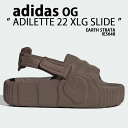 adidas originals アディダス レディース サンダル 厚底 ADILETTE 22 XLG SLIDE IE5648 ブラウン EARTH STRATA アディレッタ ストラップサンダル 厚底サンダル ポリゴン メンズ レディース【中古】未使用品