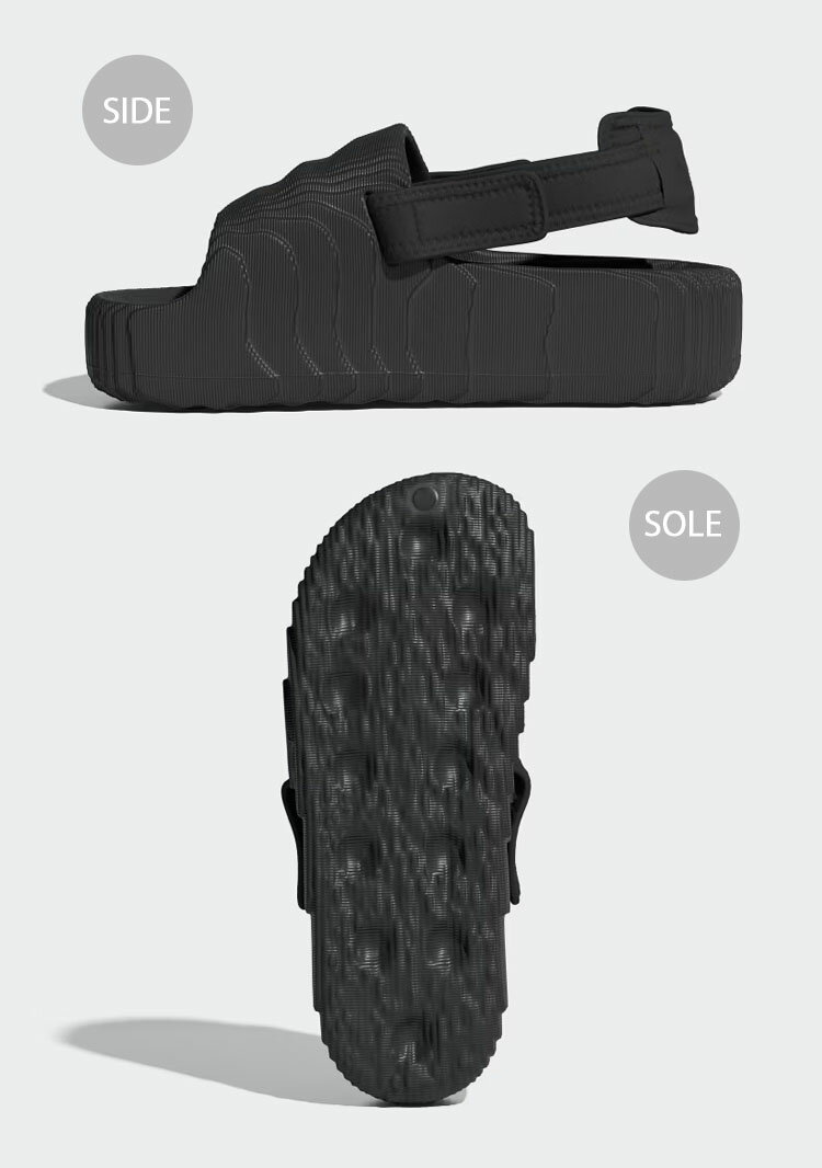 adidas originals アディダス レディース サンダル 厚底 ADILETTE 22 XLG SLIDE IE5649 ブラック CORE BLACK アディレッタ ストラップサンダル 厚底サンダル ポリゴン メンズ レディース【中古】未使用品 3