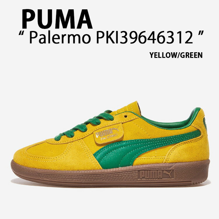 PUMA プーマ スニーカー Palermo パレルモ YELLOW GREEN PKI39646312 シューズ スエード テラススタイル Tトゥ イエロー グリーン ガムソール レディース メンズ【中古】未使用品