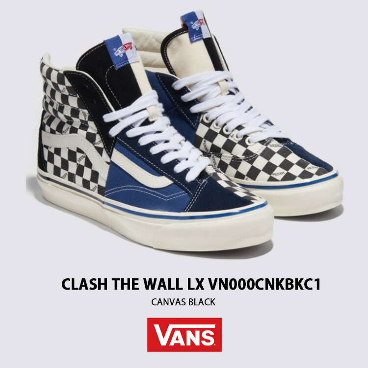 VANS バンズ スニーカー SUEDE CLASH THE WALL LX CANVAS BLACK CHECKERBOARD VN000CNKBKC スエードクラッシュザウォールLX キャンバスブラックチェッカーボード メンズ レディース 男性用 女性用