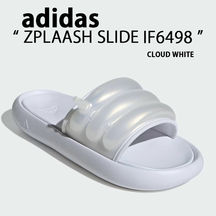 adidas アディダス サンダル ZPLAASH SLIDE SANDAL IF6498 スプラッシュ WHITE スライドサンダル シャワーサンダル エアーサンダル ホワイト メンズ レディース【中古】未使用品