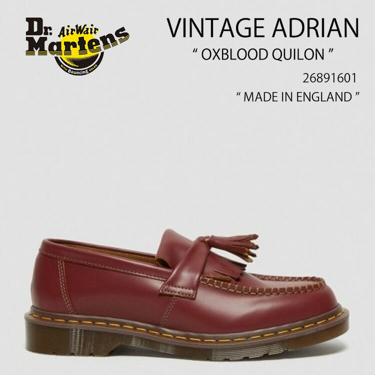 Dr.Martens ドクターマーチン タッセル ローファー VINTAGE ADRIAN OXBLOOD QUILON 26891601 MADE IN ENGLAND ヴィンテージ エイドリアン 赤茶色 メンズ レディース 男性用 女性用【中古】未使用品