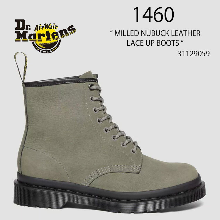 Dr.Martens ドクターマーチン 8ホールブーツ レザーブーツ 1460 MILLED NUBUCK LEATHER LACE UP BOOTS 31129059 NICKEL GREY Milled Nubuck Wp レザー グレー シューズ メンズ レディース 男性用 女性用【中古】未使用品