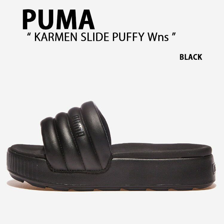 PUMA プーマ サンダル Karmen Slide Puffy Wns BLACK カルメン スライド パフィー Wns ブラック シューズ メンズ レディース 男性用 女性用 PKI39539901 【中古】未使用品