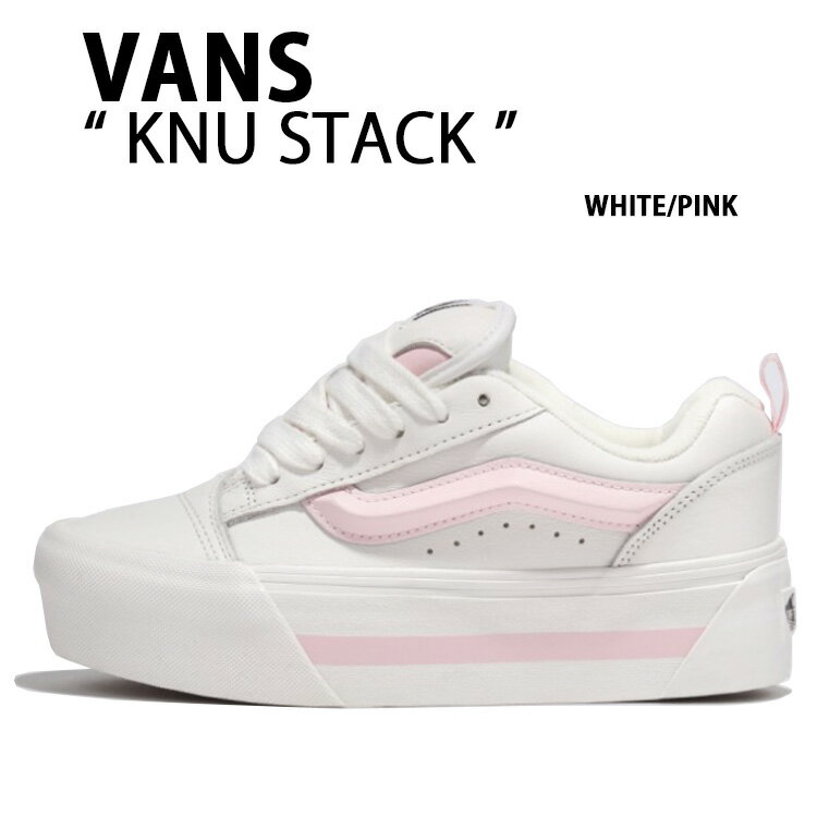 VANS バンズ スニーカー KNU STACK WHITE PINK VN000CP6YL7 ニュースタック ホワイト ピンク メンズ レディース 男性用 女性用【中古】未使用品