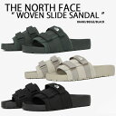 THE NORTH FACE ノースフェイス サンダル WOVEN SLIDE スライドサンダル KHAKI BEIGE BLACK アウトドアサンダル ベルト...