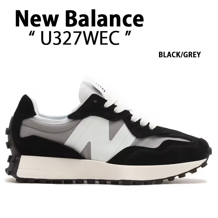 New Balance ニューバランス スニーカー U327WEC BLACK GREY シューズ ニューバランス327 ビッグN レザー 本革 ブラック グレー メンズ【中古】未使用品