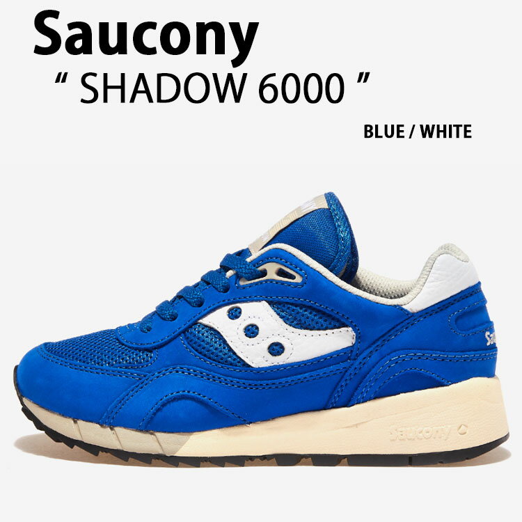 Saucony サッカニー スニーカー SAHDOW 6000 S70785-1 BLUE WHITE シューズ シャドー6000 ブルー ホワイト レザー メンズ レディース 男性用 女性用