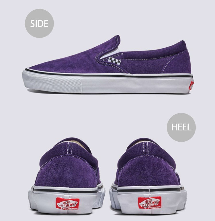 VANS バンズ スニーカー SKATE SLIP-ON PURPLE BLACK VN0A2Z31PCA スケート スリッポン パープル ブラック ローカット シューズ スエード スウェード メンズ レディース 女性用 男性用
