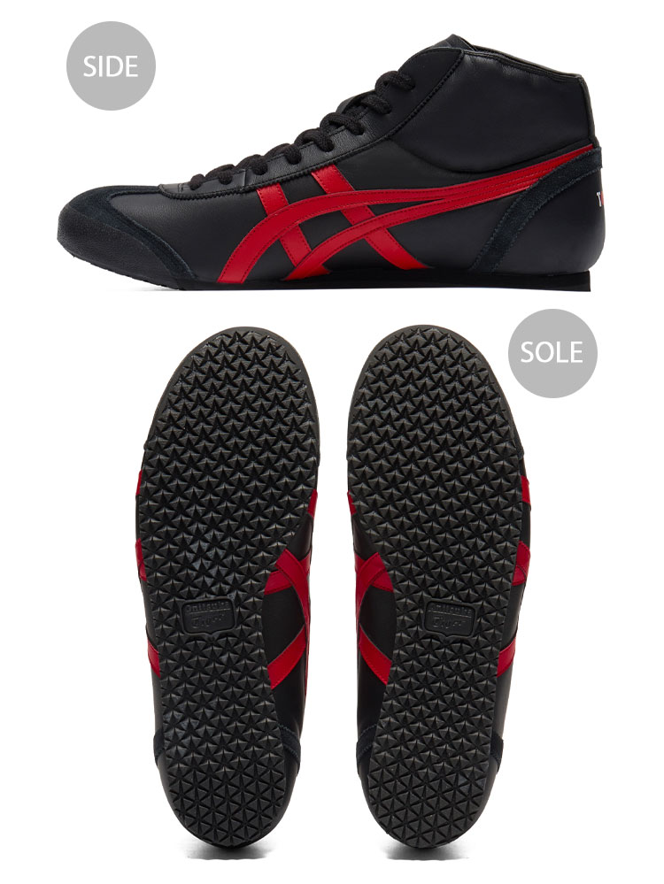 Onitsuka Tiger オニツカタイガー メンズ スニーカー MEXICO MID RUNNER BLACK RED 1183B577.001 シューズ メキシコ ミッドランナー ブラック レッド ミッドカット