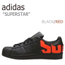 adidas アディダス スニーカー SUPERSTAR LOGO BLACK RED スパースター ブラック レッド B37981 メンズ レディース 男女共用 男性用 女性用未使用品