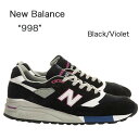 New Balance ニューバランス スニーカー 998 Black Violet M998BK MADE IN USA アメリカ製【中古】未使用品