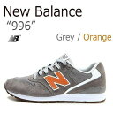 New Balance ニューバランス スニーカー 996 GRAY ORANGE グレー オレンジ