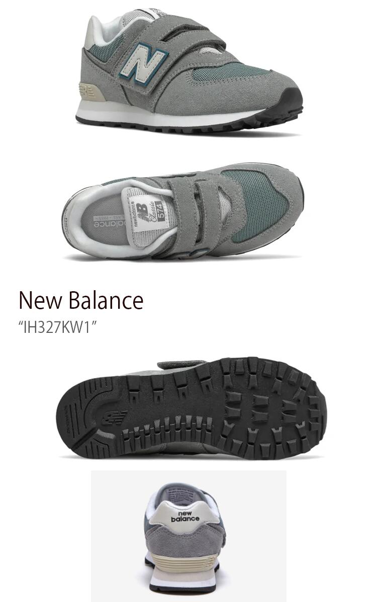 New Balance ニューバランス キッズ スニーカー NewBalance 574 GREY ベルクロ マジックテープ キッズシューズ グレー PV574BA1 ベビー用 キッズ用 子供用【中古】未使用品