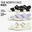 楽天larmoire -Interior and Goods-THE NORTH FACE ノースフェイス キッズ 子供用 サンダル BISBEE SANDAL ビズビー サンダル スポーツサンダル スポサン ヒールストラップ ビッグロゴ ブラック パープル ベージュ 男の子 女の子 NS96M07A/B/C【中古】未使用品