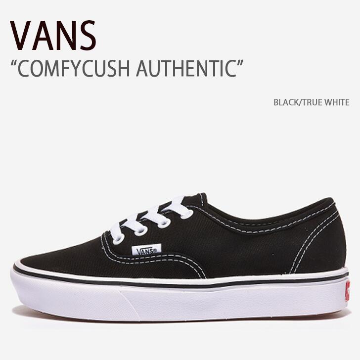 VANS バンズ スニーカー COMFYCUSH AUTHENTIC BLACK TRUE WHITE コンフィクッシュ オーセンティック ブラック トゥルーホワイト ヴァンズ シューズ メンズ レディース 男女兼用 男性用 女性用 VN0A3WM7VNE【中古】未使用品