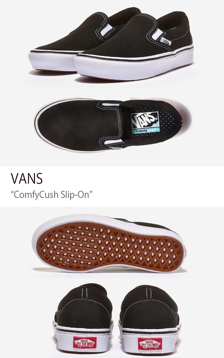 VANS バンズ スニーカー ComfyCush Slip-On BLACK TRUE WHITE コンフィクッシュ スリッポン ブラック トゥルーホワイト ヴァンズ シューズ メンズ レディース 男女兼用 男性用 女性用 VN0A3WMDVNE【中古】未使用品