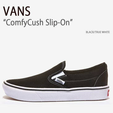 VANS バンズ スニーカー ComfyCush Slip-On BLACK TRUE WHITE コンフィクッシュ スリッポン ブラック トゥルーホワイト ヴァンズ シューズ メンズ レディース 男女兼用 男性用 女性用 VN0A3WMDVNE【中古】未使用品