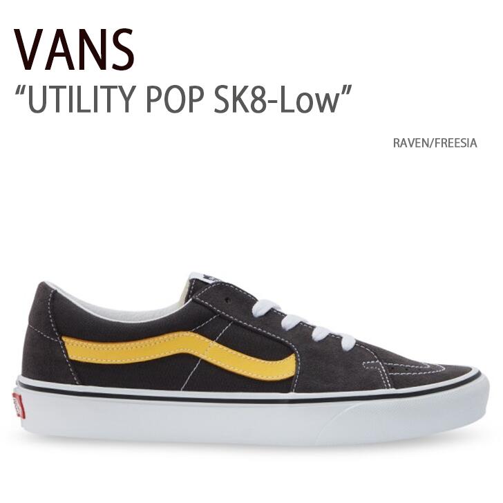 バンズ ユーティリティポップスケートロウ レイブン フリージア VN0A4UUKB611 商品名：VANS UTILITY POP SK8-Low RAVEN FREESIA VN0A4UUKB611 チャコール ブランド・メーカー：VANS 素材：天然皮革、コットン、合成皮革 etc... サイズ：22~31cm カラー：RAVEN/FREESIA ・注意事項：モニターの発色具合により色合いが異なる場合がございます ※ご注意（ご購入の前にご一読下さい。）※ ・当ショップはWEB販売店になっており、メ-カ-等の海外倉庫と共通在庫での販売 を行なっておりますので、お取り寄せに約7-14日お時間をいただく商品がございます。 つきましては、購入後に指定頂きました日時に間に合わせることができない事もございます。 また、WEB上で「在庫あり」になっている商品につきましても、倉庫での在庫管理で欠品となってしまう場合がございます。 在庫切れ・発送遅れ等のご連絡はメールで行っておりますので、予めご了承下さい。 （欠品の場合は迅速に返金手続きをさせて頂きます。） メールをお受け取り出来ます様確認頂ければ幸いでございます。 （本サイトからのメール送信されます。ドメイン設定の際はご注意下さい） ・取り寄せ商品を多数取り扱っている為、靴箱にはダメージや走り書きがあったりします。 商品にもよりますが、多くは海外輸入商品になるため日本販売のタグ等がついていない商品もございます。 商品に関しましては全て正規品ですので、ご安心ください。 ・検品は充分に行っておりますが、万が一商品にダメージ等発見しましたら当店までご連絡下さい。 （ご使用後の交換・返品等には基本的に応じることが出来ませんのでご注意下さい） クレーム・返品には基本的に応じることが出来ませんので、こだわりのある方は事前にお問い合わせ下さい。 誠実、また迅速に対応させて頂きます。商品紹介 バンズ ユーティリティポップスケートロウ レイブン フリージア VN0A4UUKB611 商品名：VANS UTILITY POP SK8-Low RAVEN FREESIA VN0A4UUKB611 チャコール ブランド・メーカー：VANS 素材：天然皮革、コットン、合成皮革 etc... サイズ：22~31cm カラー：RAVEN/FREESIA ・注意事項：モニターの発色具合により色合いが異なる場合がございます ※ご注意（ご購入の前にご一読下さい。）※ ・当ショップはWEB販売店になっており、メ-カ-等の海外倉庫と共通在庫での販売 を行なっておりますので、お取り寄せに約7-14日お時間をいただく商品がございます。 つきましては、購入後に指定頂きました日時に間に合わせることができない事もございます。 また、WEB上で「在庫あり」になっている商品につきましても、倉庫での在庫管理で欠品となってしまう場合がございます。 在庫切れ・発送遅れ等のご連絡はメールで行っておりますので、予めご了承下さい。 （欠品の場合は迅速に返金手続きをさせて頂きます。） メールをお受け取り出来ます様確認頂ければ幸いでございます。 （本サイトからのメール送信されます。ドメイン設定の際はご注意下さい） ・取り寄せ商品を多数取り扱っている為、靴箱にはダメージや走り書きがあったりします。 商品にもよりますが、多くは海外輸入商品になるため日本販売のタグ等がついていない商品もございます。 商品に関しましては全て正規品ですので、ご安心ください。 ・検品は充分に行っておりますが、万が一商品にダメージ等発見しましたら当店までご連絡下さい。 （ご使用後の不備が発覚致しました場合は交換・返品等にはご対応いたしかねます） ご交換・ご返品には基本的に応じることが出来ません。 サイズ選択や商品詳細などで ご質問やご不明な点や商品のこだわりのある方は事前にお問い合わせ下さい。