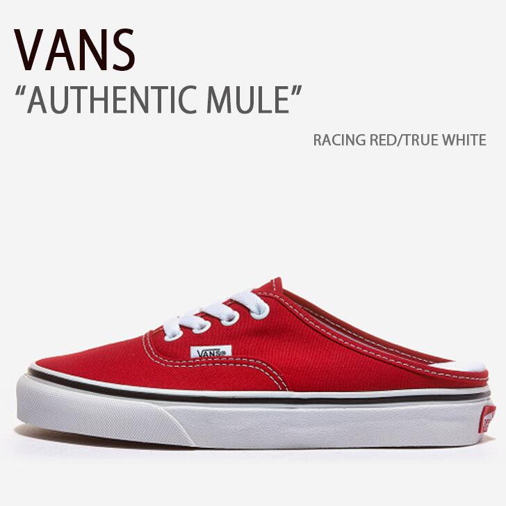 VANS バンズ スニーカー AUTHENTIC MULE RACING RED TRUE WHITE オーセンティックミュール レイシング..