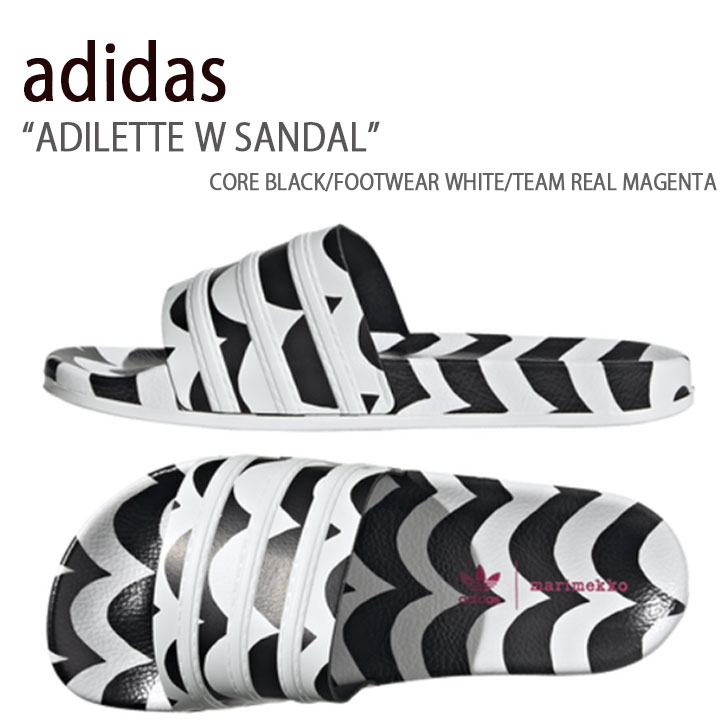 adidas AfB_X T_ ADILETTE W CBLACK FTWWHT TEREMA AfBb^ EBY RAubN tbgEFAzCg `[A}[^ fB[X GW7536yÁzgpi