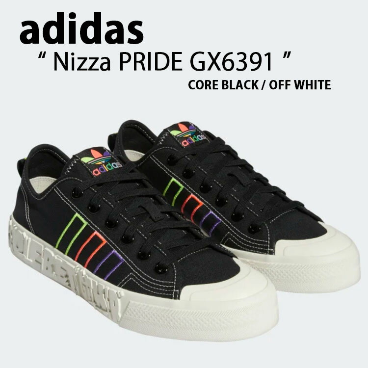 adidas アディダス スニーカー Nizza Pride OG ニッツァ プライド オリジナル GX6391 CORE BLACK OFF WHITE ブラック ホワイト レインボー シューズ クラシック メンズ レディース【中古】未使用品