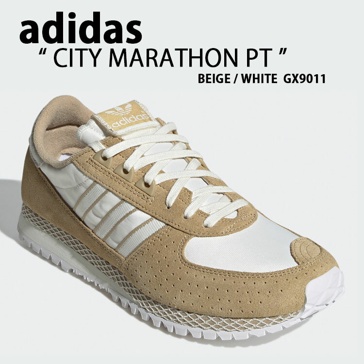 adidas アディダス スニーカー CITY MARATHON PT シティ マラソン BEIGE WHITE GX9011 ベージュ ホワイト マラソンシューズ ランニングシューズ クラシック レザー 本革 Mens Womens 男性用 女性用 男女共用【中古】未使用品