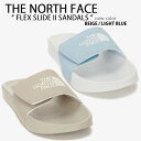 THE NORTH FACE ノースフェイス サンダル FLEX SLIDE II フレックス スライド サイズ調整 シャワーサンダル スライドサンダル スリッパー ビッグ ロゴ WHITELABEL ベージュ ブルー メンズ レディース NS98N04L/B【中古】未使用品