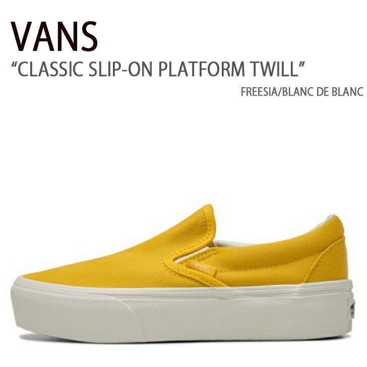 VANS バンズ スニーカー CLASSIC SLIP-ON PLATFORM TWILL FREESIA BLANC DE BLANC クラシック スリッポン プラットフォーム ツイル フリージア ブランドブラン レディース 女性用 シューズ VN0A5KXBB10【中古】未使用品
