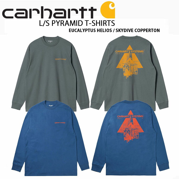 CARHARTT カーハート ロンT L/S PYRAMID T-SHIRT ピラミッド Tシャツ 長袖 ロングスリーブ カットソー ルーズフィット バックプリント プリントT ブルー メンズ レディース 男性用 女性用 CA21FWTSLS【中古】未使用品