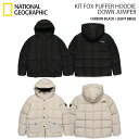 NATIONAL GEOGRAPHIC ナショナルジオグラフィック ダウン KIT FOX PUFFER HOODIE DOWN JUMPER ダウンジャケット ショートダウン フーディー フード パーカー ブラック ベージュ メンズ レディース N214UDW900【中古】未使用品