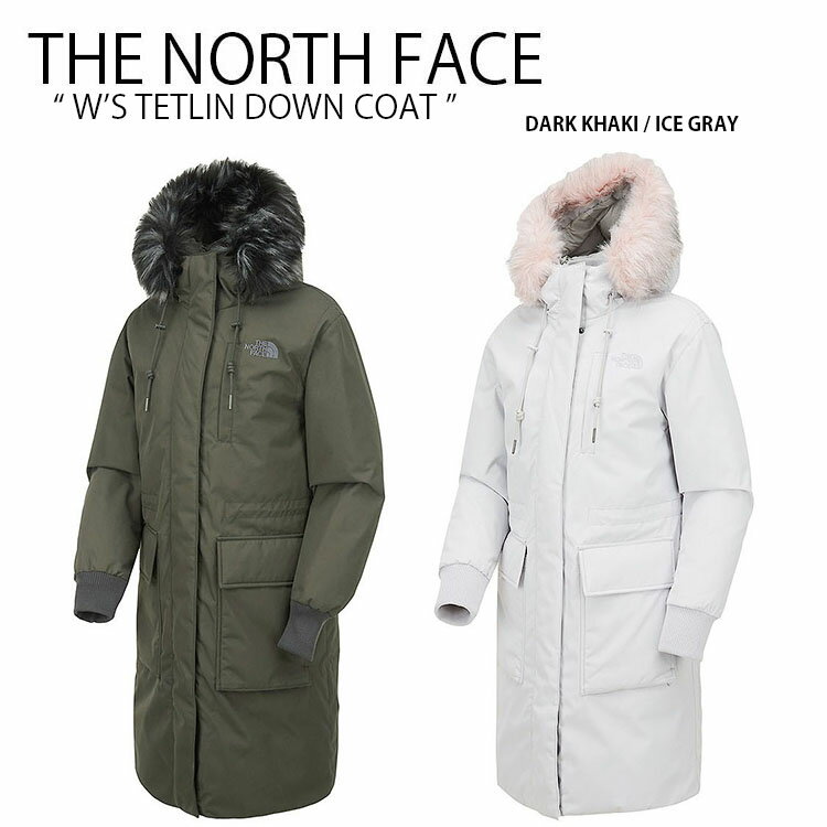 THE NORTH FACE ノースフェイス ダウン コート W'S TETLIN DOWN COAT テトリン ダウンコート ロング ダウンジャケット ロングコート ロングダウン WHITELABEL カーキ グレー レディース ウィメンズ 女性用 NC1DK81K/J【中古】未使用品