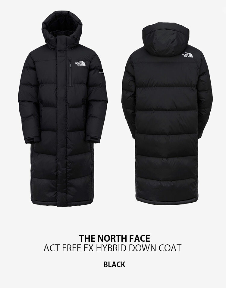 THE NORTH FACE ノースフェイス ダウンコート ACT FREE EX HYBRID DOWN COAT アクト フリー ハイブリッド ダウン ダウンジャケット フード フーディー ロング ペディン ロングペディンブラック メンズ レディース NC1DM73A【中古】未使用品