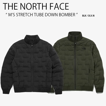 THE NORTH FACE ノースフェイス ダウン ボンバージャケット M'S STRETCH TUBE DOWN BOMBER ストレッチ チューブ ボンバー ダウンジャケット ロゴ 格子柄 キルティング ワッフル リップル メンズ レディース NJ1DM69A/B【中古】未使用品