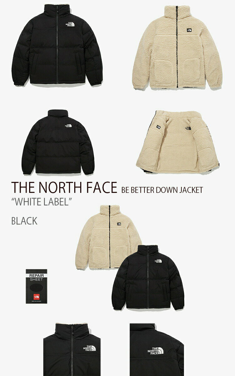 THE NORTH FACE ノースフェイス BE BETTER DOWN JACKET ダウン フリース リバーシブル WHITE LABEL ベージュ ブラック NJ1DM73A メンズ レディース 男女共用 男性用 女性用【中古】未使用品