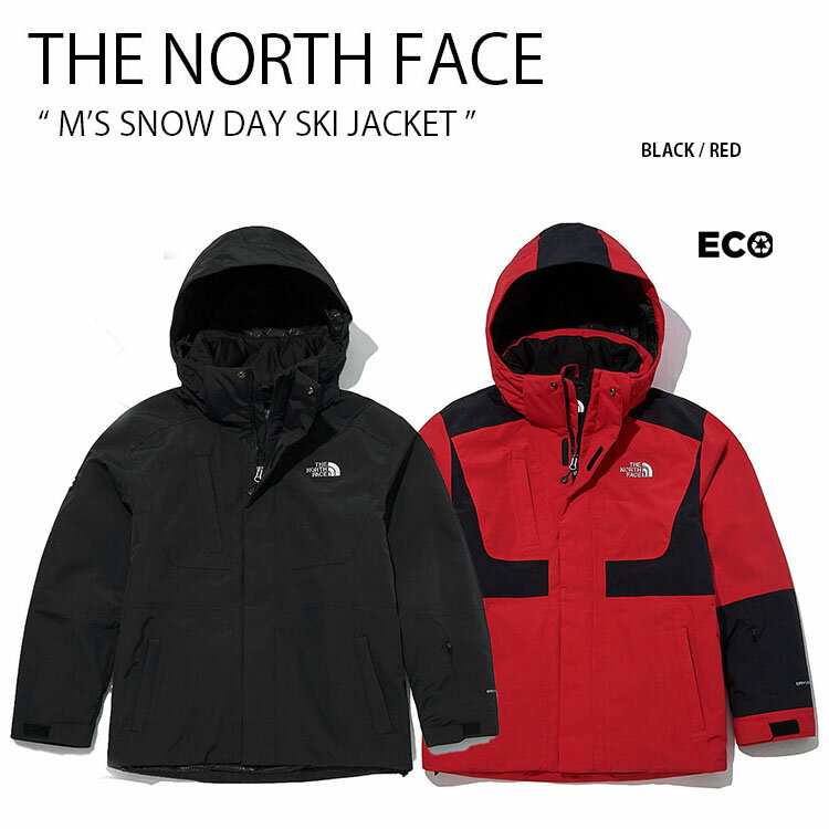 THE NORTH FACE ノースフェイス コーチジャケット M'S SNOW DAY SKI JACKET スノー スキージャケット コーチジャケット フーディー フード ブラック レッド メンズ レディース 男女共用 男性用 女性用 NN2SL50A B【中古】未使用品
