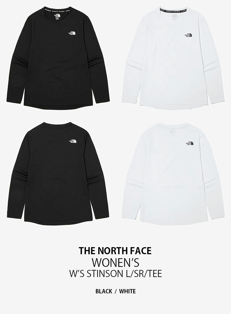 THE NORTH FACE ノースフェイス レディース ロンT STINSON L/SR/TEE スティンソン Tシャツ 長袖 ロングスリーブ カットソー WHITELABELブラック ホワイト ウィメンズ 女性用 NT7TM80J NT7TM80K【中古】未使用品