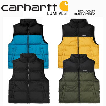 【ポイント2倍!スーパーSALE期間限定】CARHARTT カーハート ダウンベストLUMI VEST ベスト ダウン ツートン ブラック カーキ ブルー イエロー メンズ レディース ユニセックス 男性用 女性用 CA19FWJAVH【中古】未使用品