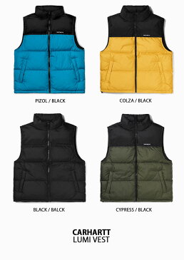 【ポイント2倍!スーパーSALE期間限定】CARHARTT カーハート ダウンベストLUMI VEST ベスト ダウン ツートン ブラック カーキ ブルー イエロー メンズ レディース ユニセックス 男性用 女性用 CA19FWJAVH【中古】未使用品