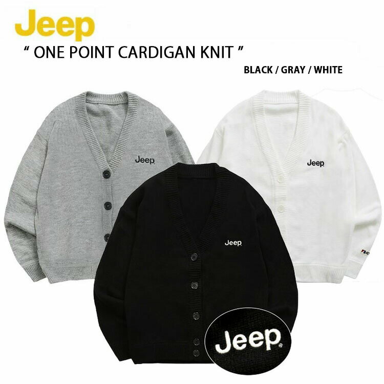 楽天larmoire -Interior and Goods-Jeep ジープ カーディガン One Point Cardigan Knit ワンポイント ニット スクールカーディガン ニット ブラック グレー アイボリー メンズ レディース 男女共用 男性用 女性用 JN5KTU511【中古】未使用品