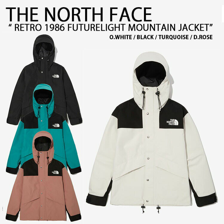 THE NORTH FACE ノースフェイス マウンテンジャケット RETRO 1986 FUTURELIGHT MOUNTAIN JACKET マウンテン ジャケット マウンテンパーカー 防水 ロゴ フーディ ブラック ホワイト ターコイズ ローズ NJ2HN10【中古】未使用品