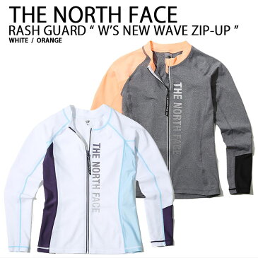 THE NORTH FACE ノースフェイス レディース ラッシュガード W'S NEW WAVE ZIP-UP ジップアップ UVカット ハイネック 立ち襟 UVカット 長袖 ロングスリーブ 冷感素材 マリンスポーツ サーフィン 女性用 NJ5JK34K/L【中古】未使用品